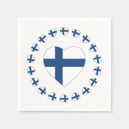 SUOMI FINLAND HERZFORM FLAG SERVIETTE