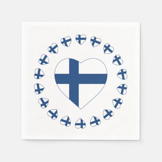 SUOMI FINLAND HERZFORM FLAG SERVIETTE (Vorderseite)