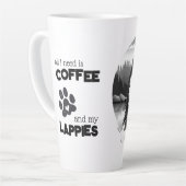 SUOMI - Finnische Lapphund-Tasse mit Text Milchtasse (Linke Ecke)