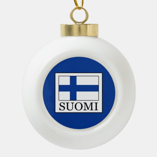 Suomi Keramik Kugel-Ornament (Vorderseite)