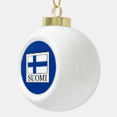 Suomi Keramik Kugel-Ornament (Rechts)