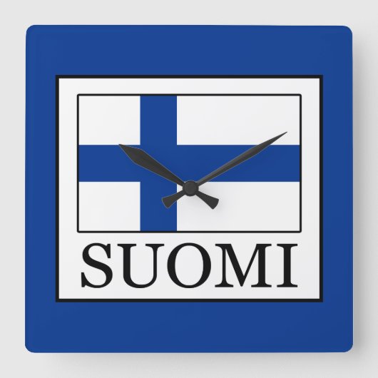 Suomi Quadratische Wanduhr (Vorderseite)