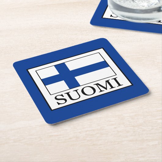 Suomi Rechteckiger Pappuntersetzer (angewinkelt)