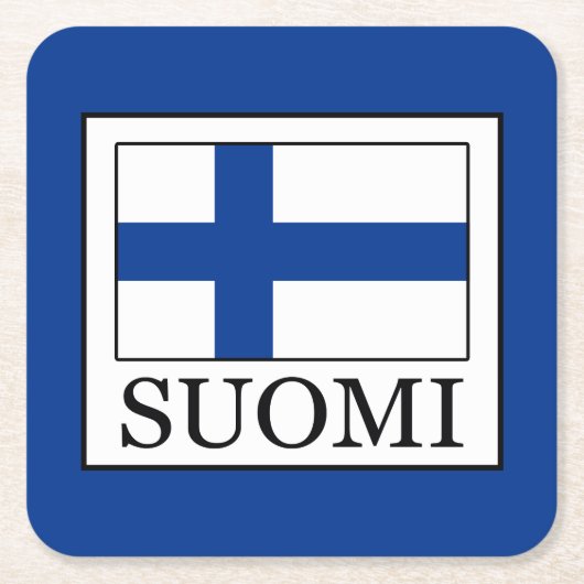 Suomi Rechteckiger Pappuntersetzer (Vorderseite)