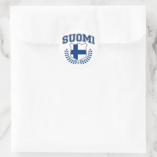 Suomi Runder Aufkleber (Tasche)