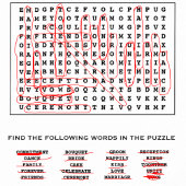 Sup and Search Custom Word Wedding Search Puzzle Poster