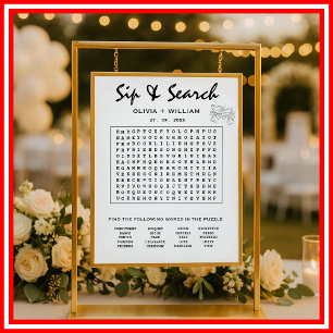 Sup and Search Custom Word Wedding Search Puzzle Poster