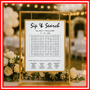 Sup and Search Custom Word Wedding Search Puzzle Poster