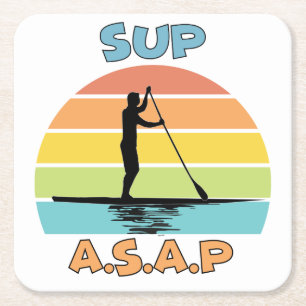 SUP ASAP Standup Paddling Rechteckiger Pappuntersetzer