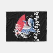 Sup Beaches Funny Shark Summer Beach Lover Meme Va Fleecedecke (Vorderseite (Horizontal))