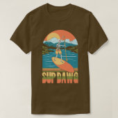 SUP Dawg Stand Up Paddleboard Funny Skelettsee T-Shirt (Design vorne)