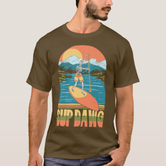 SUP Dawg Stand Up Paddleboard Funny Skelettsee T-Shirt