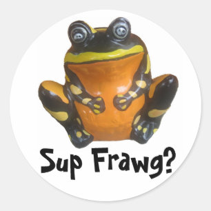 Sup Frawg? Runder Aufkleber