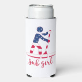 Sup Girl - American Flag Stand Up Paddle Boarder Selters Dosenkühler (Seltzer Rückseite)