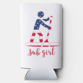 Sup Girl - American Flag Stand Up Paddle Boarder Selters Dosenkühler (Rückseite)