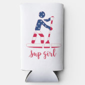 Sup Girl - American Flag Stand Up Paddle Boarder Selters Dosenkühler (Vorderseite)
