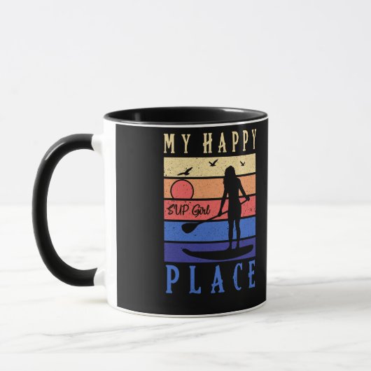SUP Girl my Happy Place Water Stand Board Tasse (Links)