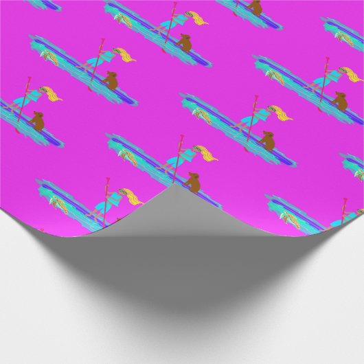 SUP Girl Paddleboarding Jeden Anlaß Geschenkwrake Geschenkpapier (Ecke)