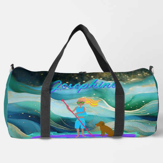 SUP Girl Personalized Tropical Sea Friends Duffle Bag (Vorderseite)