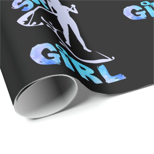 SUP Girl SUP Paddle Board Geschenkpapier (Rolleneckpunkt)
