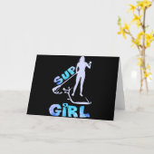 SUP Girl SUP Paddle Board Karte (Gelbe Blume)