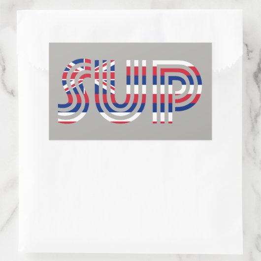 SUP Hawaii Flag Retro Rechteckiger Aufkleber (Tasche)
