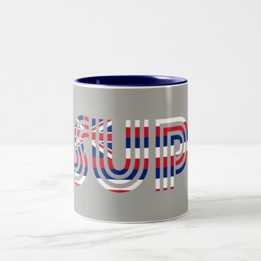 SUP Hawaii Flag Retro Zweifarbige Tasse (Mittel)