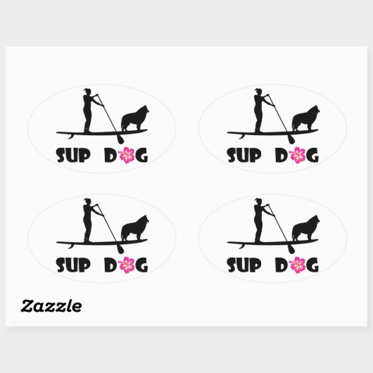 SUP Hund Ovaler Aufkleber (Blatt)
