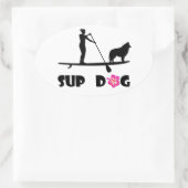 SUP Hund Ovaler Aufkleber (Tasche)
