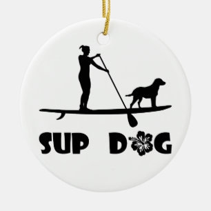 SUP Hund stehend Keramikornament