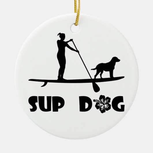 SUP Hund stehend Keramikornament (Vorne)