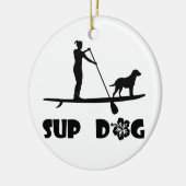 SUP Hund stehend Keramikornament (Links)