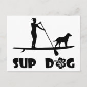 SUP Hund Stehend Postkarte (Vorderseite)