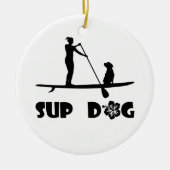 SUP Hundesitzen Keramik Ornament (Vorne)