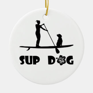 SUP Hundesitzen Keramik Ornament