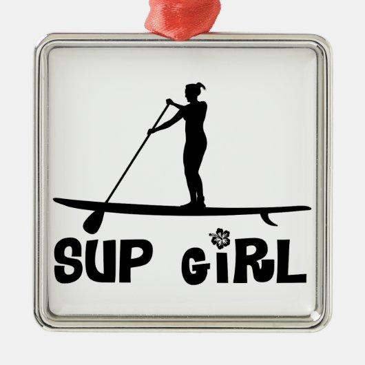 SUP Mädchen Silbernes Ornament (Vorne)
