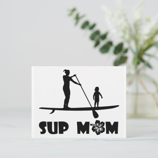 SUP-Mama Postkarte (Stehend Vorderseite)