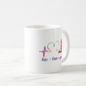 SUP Paddleboard Live Liebe Paddle Girl Heartbeat Kaffeetasse (VorderseiteRechts)