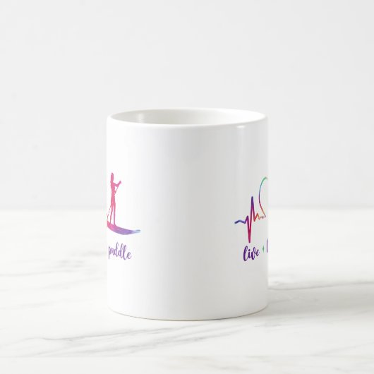 SUP Paddleboard Live Liebe Paddle Girl Heartbeat Kaffeetasse (Mittel)