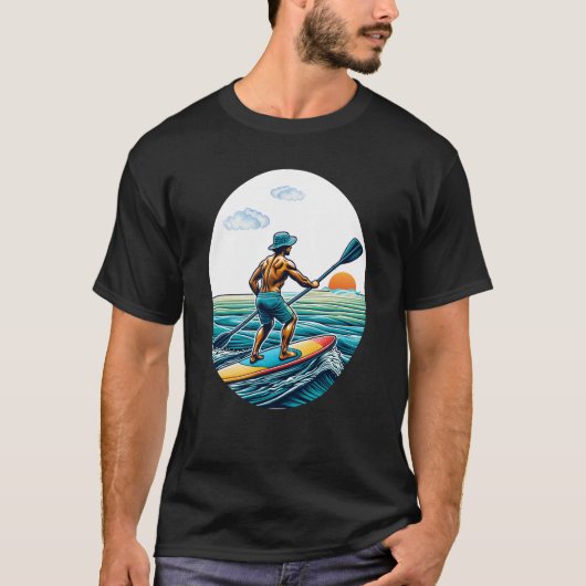 SUP-Paddleboard mit Standauflage T-Shirt (Vorderseite)