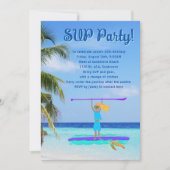 SUP Party Girls Birthday Tropical Paddling Einladung (Vorderseite)