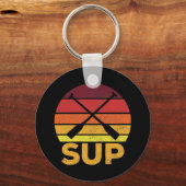 SUP Retro Stand Up Paddle Sunset Schlüsselanhänger (Vorderseite)