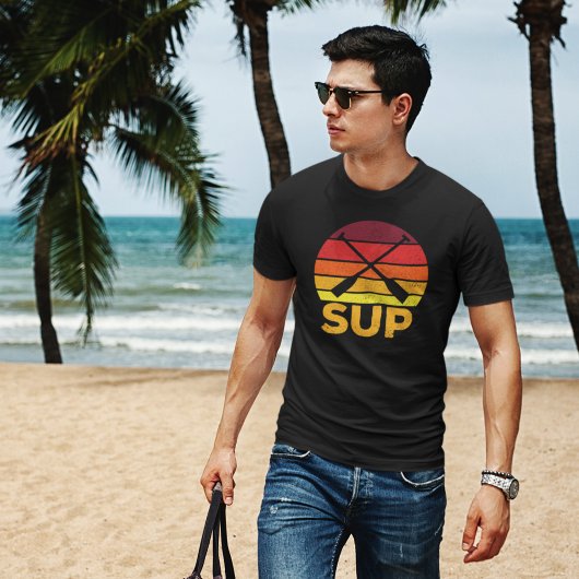 SUP Retro Stand Up Paddle Sunset T-Shirt