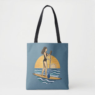 SUP-Sonnenuntergangs-Paddeln   Blaues Paddleboard- Tasche