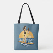 SUP-Sonnenuntergangs-Paddeln | Blaues Paddleboard- Tasche (Rückseite)