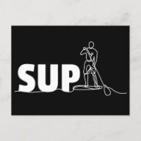 SUP Stand Up Paddel 1 Line Art Postkarte
