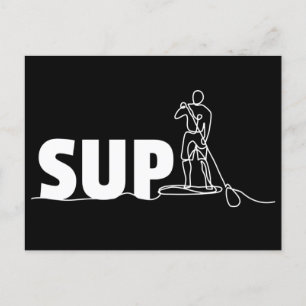 SUP Stand Up Paddel 1 Line Art Postkarte