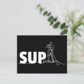 SUP Stand Up Paddel 1 Line Art Postkarte (Stehend Vorderseite)