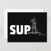 SUP Stand Up Paddel 1 Line Art Postkarte (Vorne/Hinten)