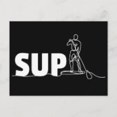 SUP Stand Up Paddel 1 Line Art Postkarte (Vorderseite)